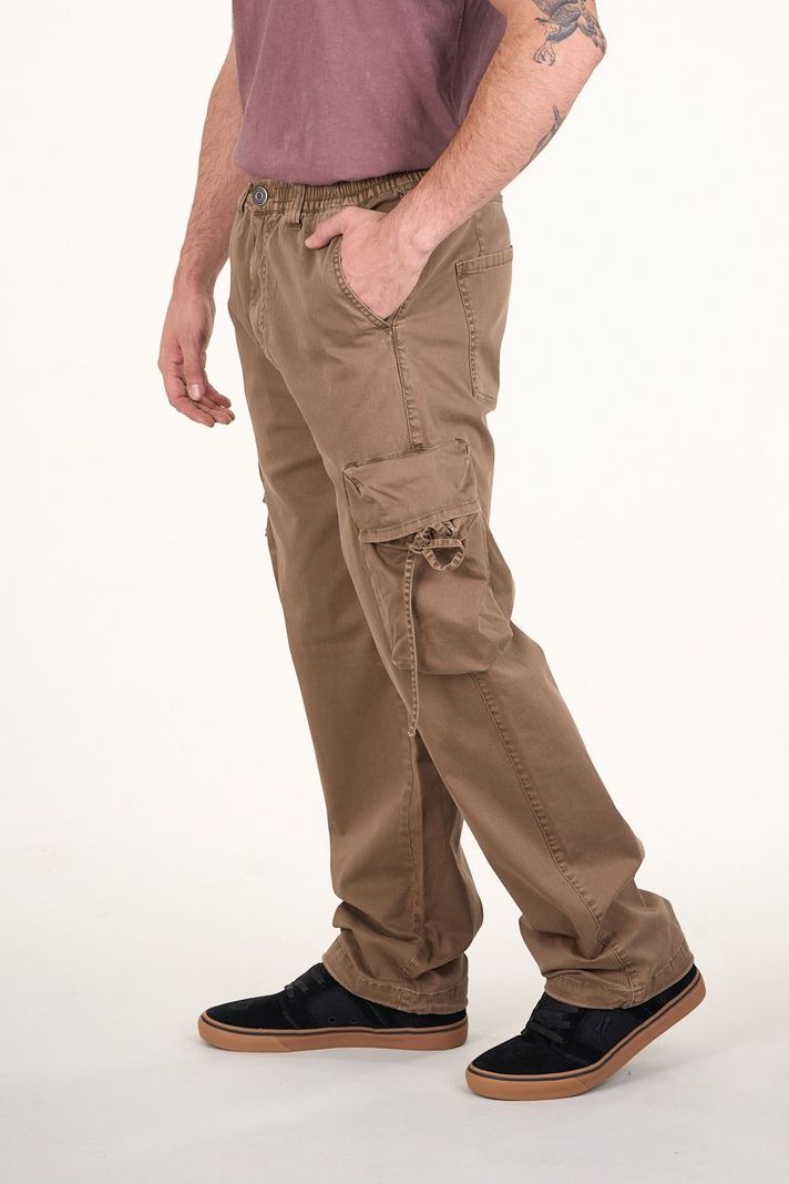 Pantalon cargo Twill procesado Relaxed Café wi4755 Polemic-0