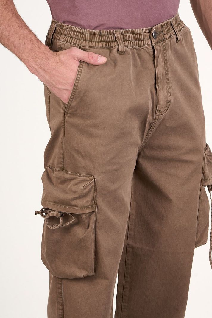 Pantalon cargo Twill procesado Relaxed Café wi4755 Polemic-1