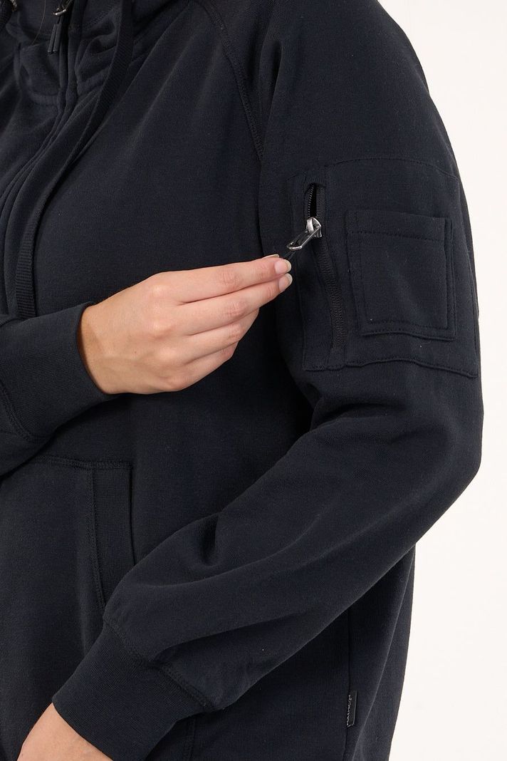 Poleron franela full zipper procesado Negro VW7715 Polemic-3
