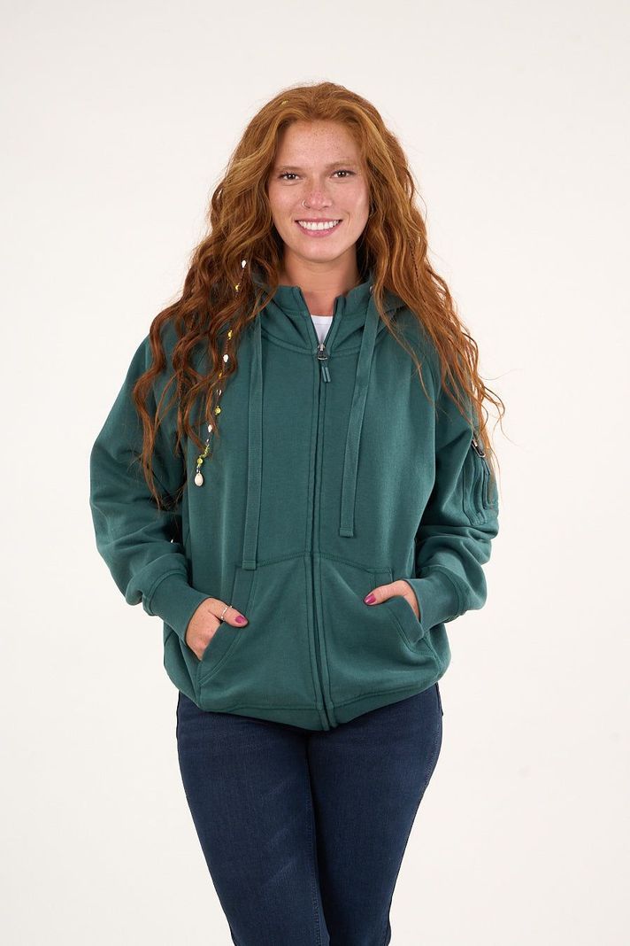 Poleron franela full zipper procesado Verde VW7715 Polemic-0