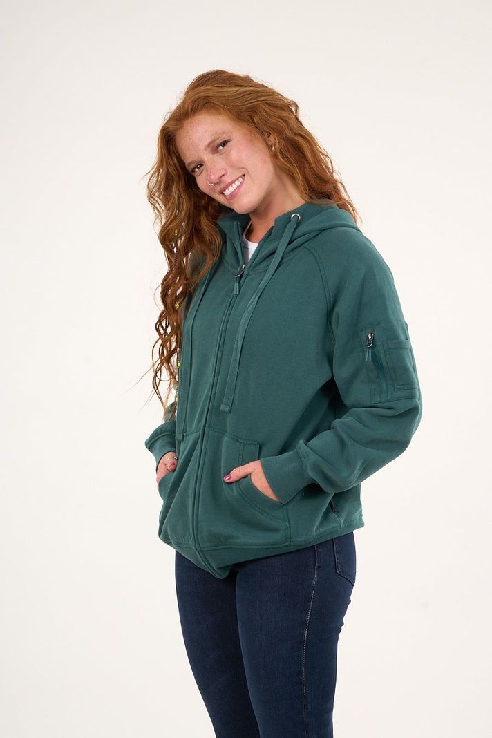 Poleron franela full zipper procesado Verde VW7715 Polemic-1