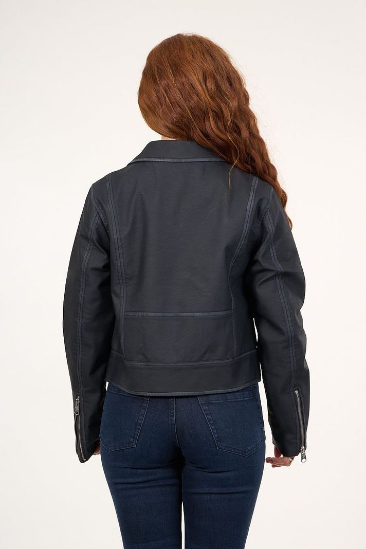 Chaqueta biker PU procesada Negro VW9748 Polemic-2