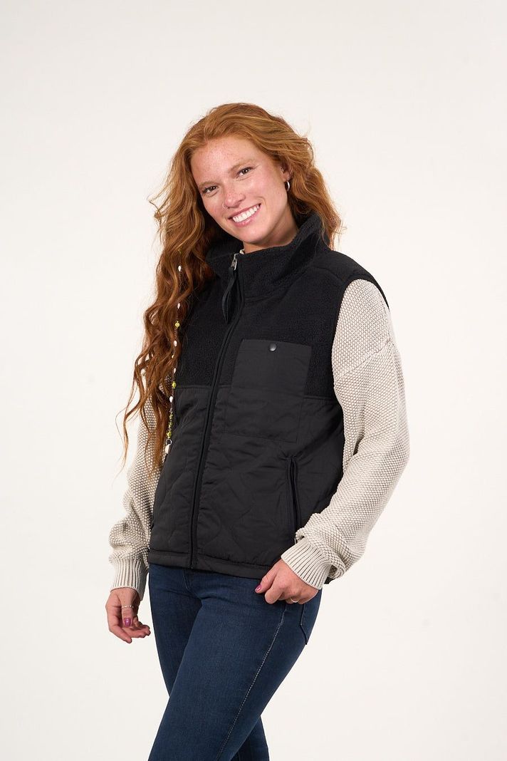 Polar sin mangas look sherpa con acolchado Negro mujer Polemic-1