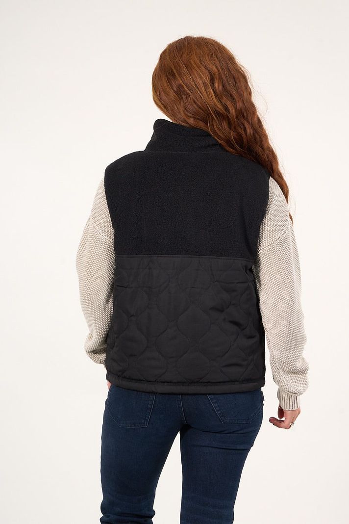 Polar sin mangas look sherpa con acolchado Negro mujer Polemic-2