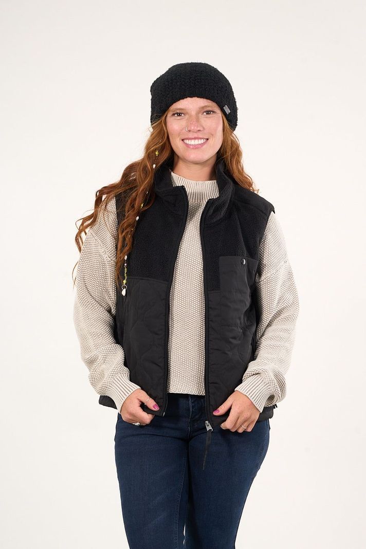 Polar sin mangas look sherpa con acolchado Negro mujer Polemic-4