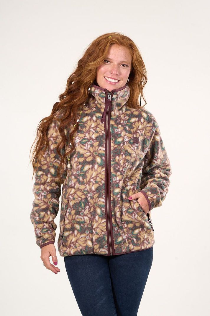 Poleron polar full print look sherpa Ciruela mujer Polemic-1