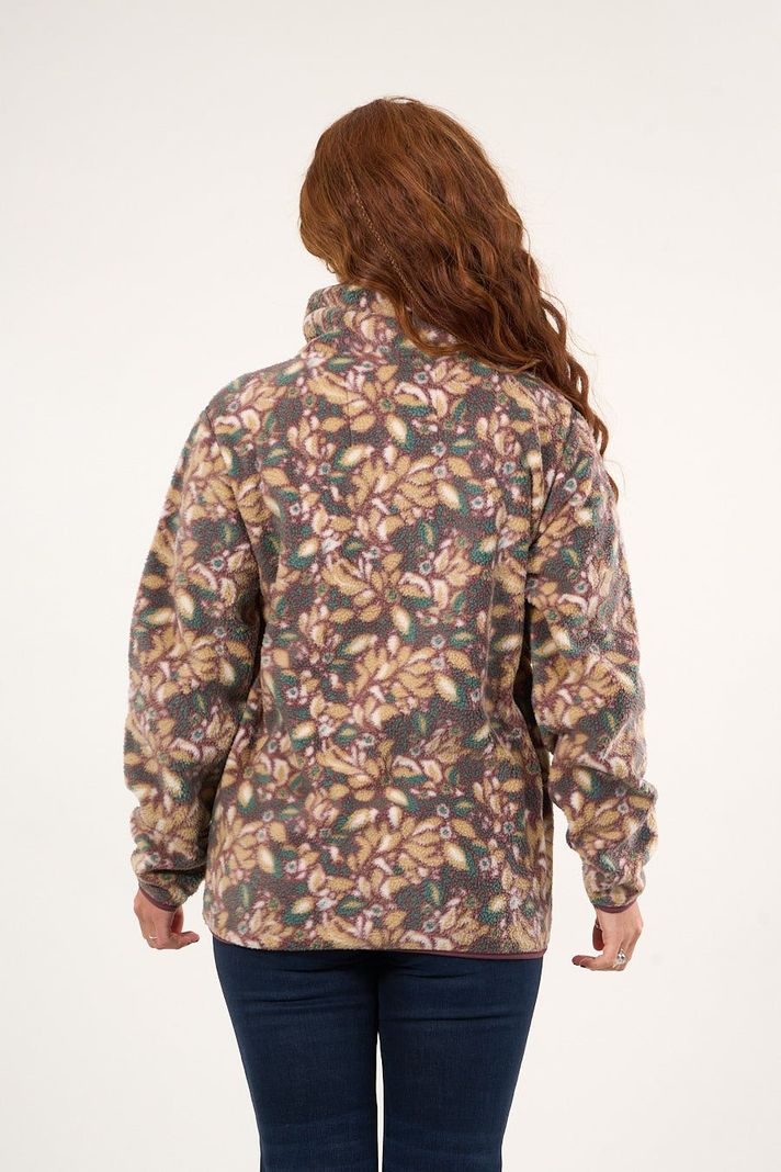 Poleron polar full print look sherpa Ciruela mujer Polemic-3