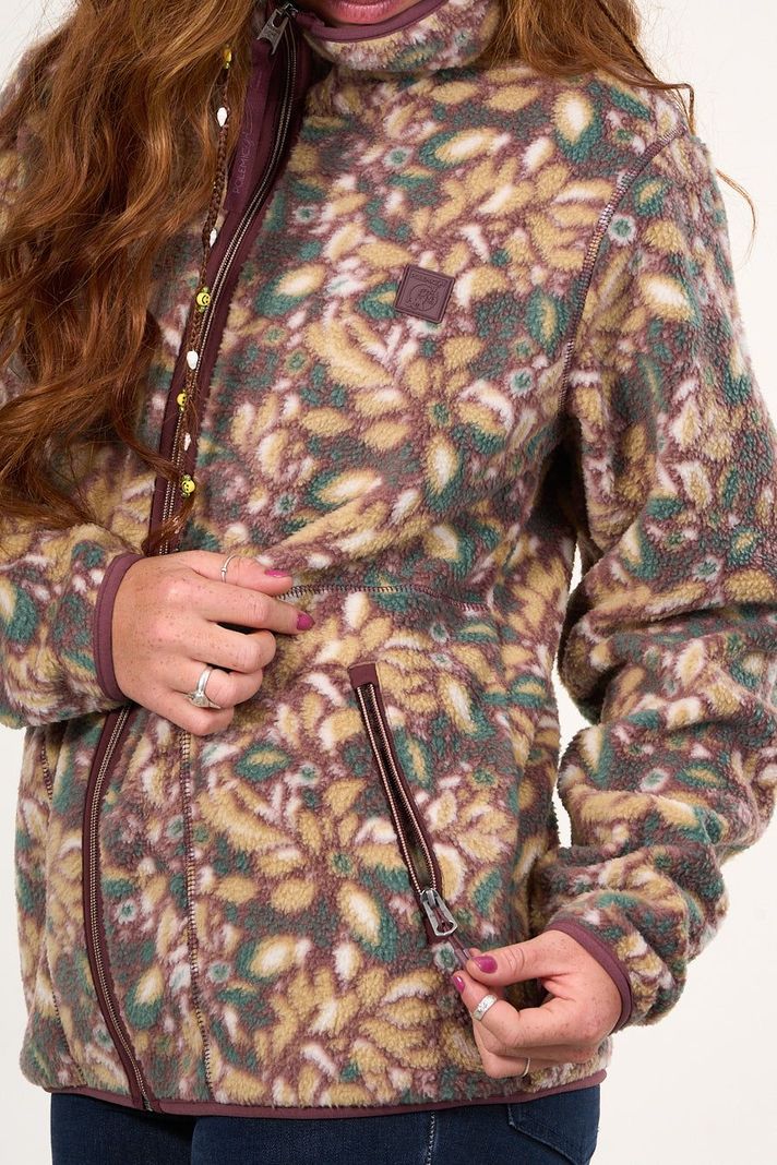 Poleron polar full print look sherpa Ciruela mujer Polemic-4