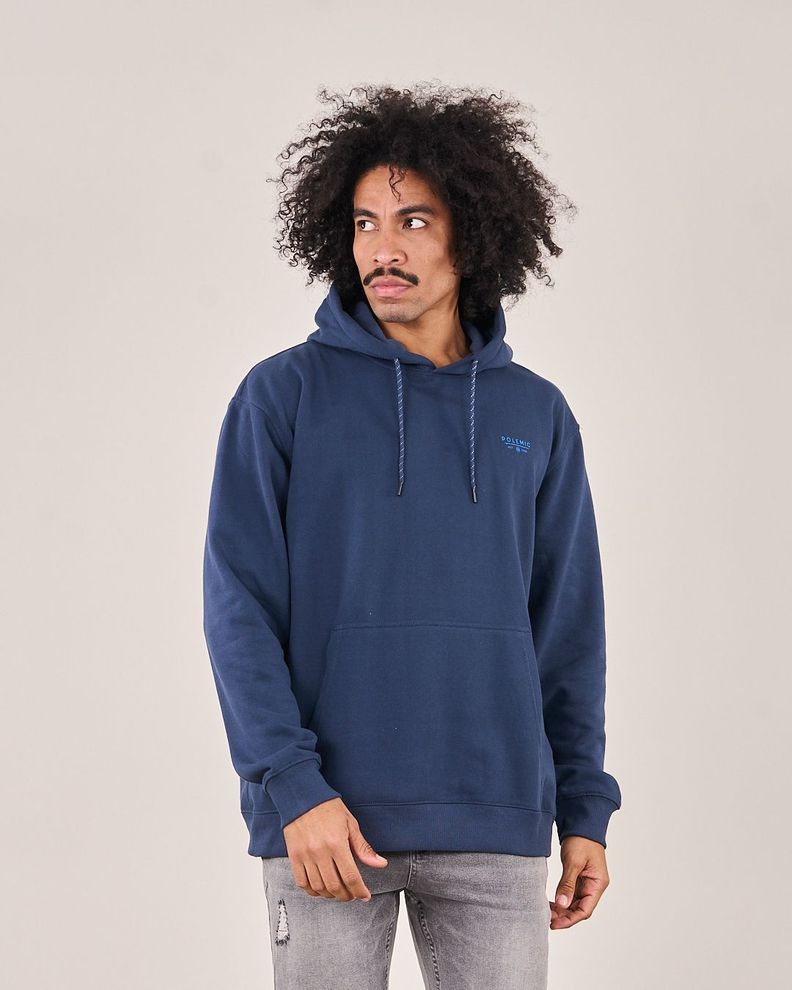 Poleron Oversized Fit Snow Washed Azul Marino Polemic-0