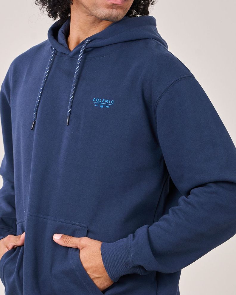 Poleron Oversized Fit Snow Washed Azul Marino Polemic-1