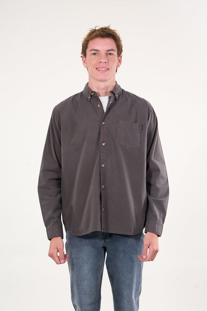 Camisa manga Larga de algodón procesada wi5305 Polemic-2