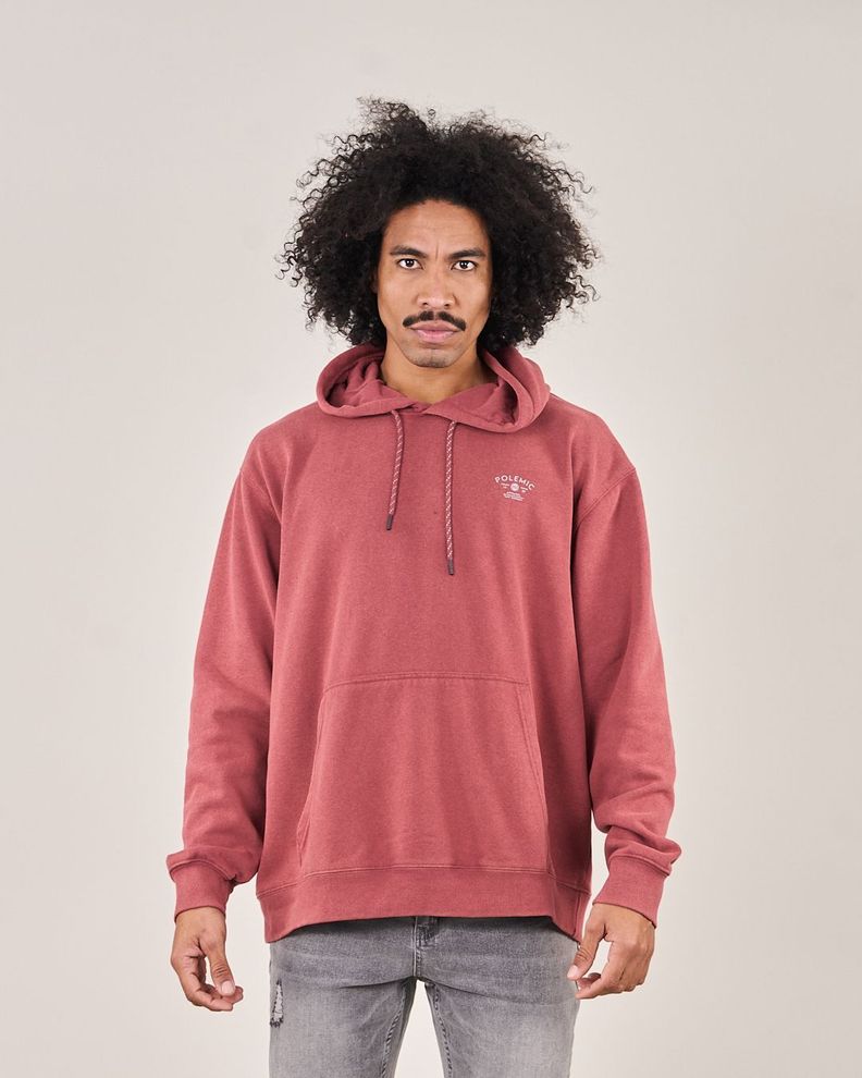 Poleron Oversized Fit Snow Washed Rojo Polemic-1