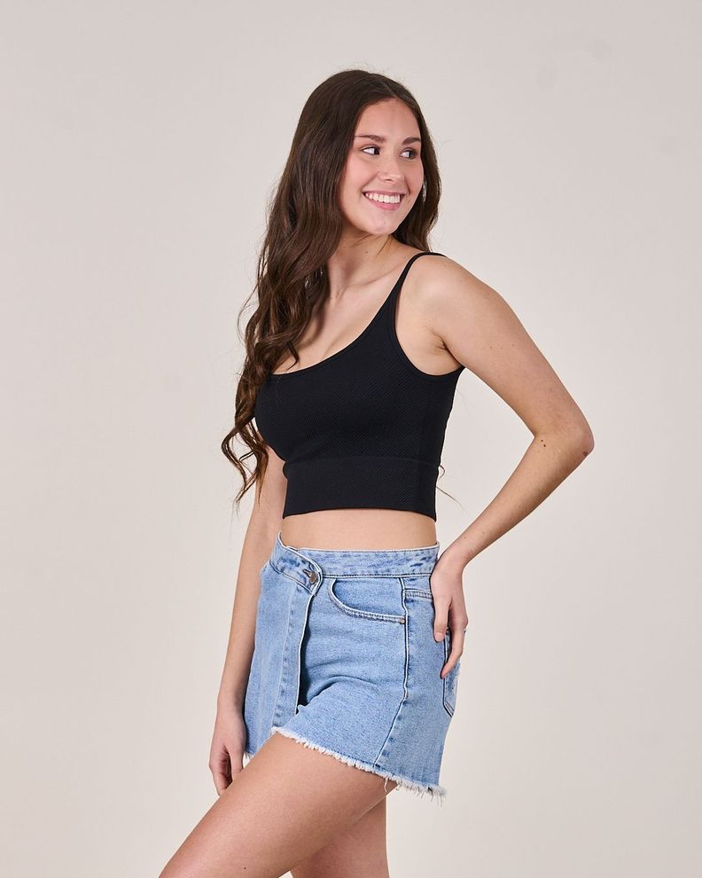 Polera Crop tejido diagonal VS1710 - Polemic Girl-3