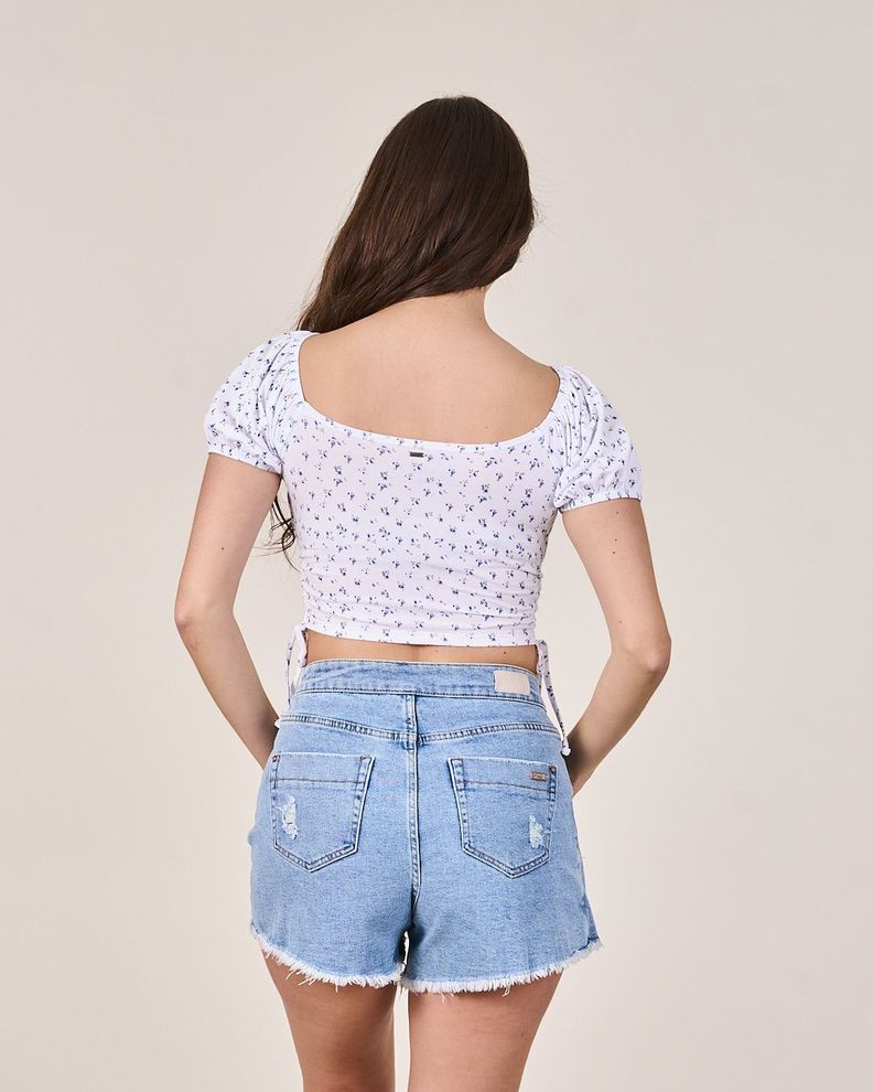 Polera Manga Globo Print Retro - Polemic Girl-2