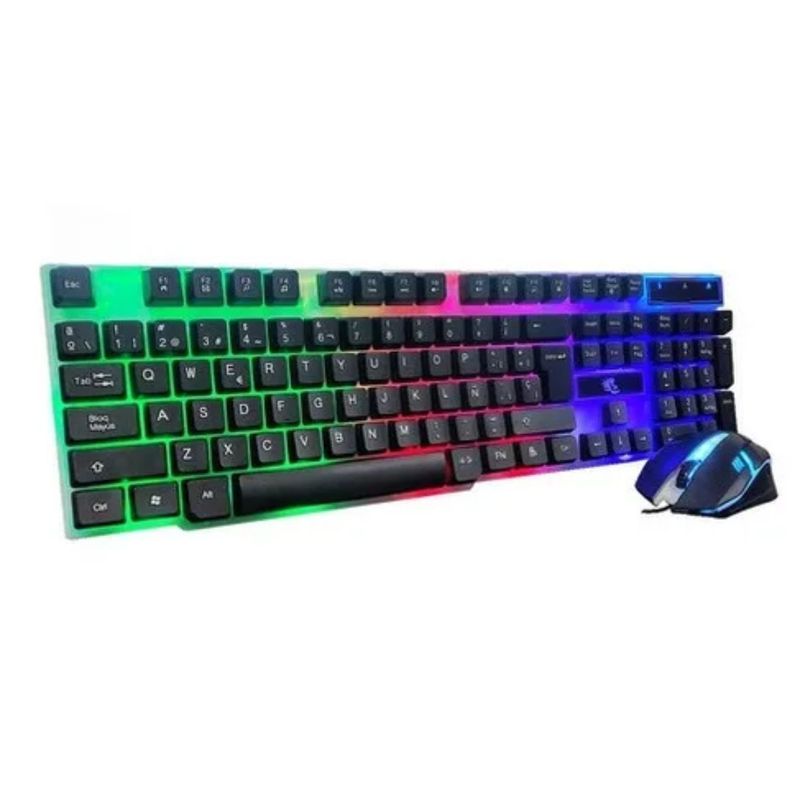 Kit Teclado Mouse Gamer Rgb Yelandar Jx-kt288 Membrana Luces-0