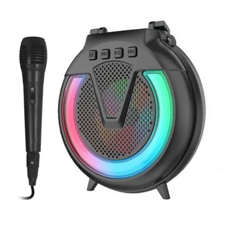 Parlante Bluetooth Karaoke Con Microfono Y Luces Rgb-0