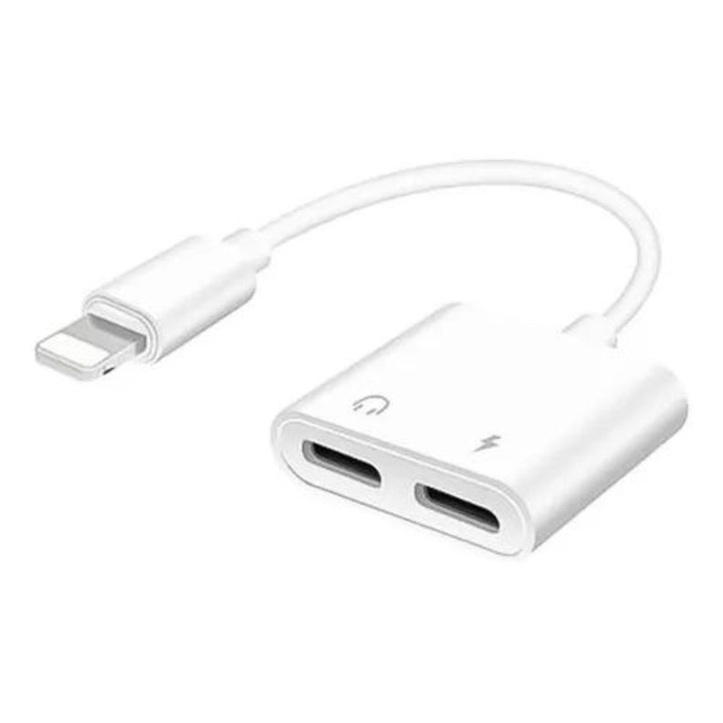 Adaptador iPhone Audífonos Y Cargador 1x2 Para Carga Y Audio-0