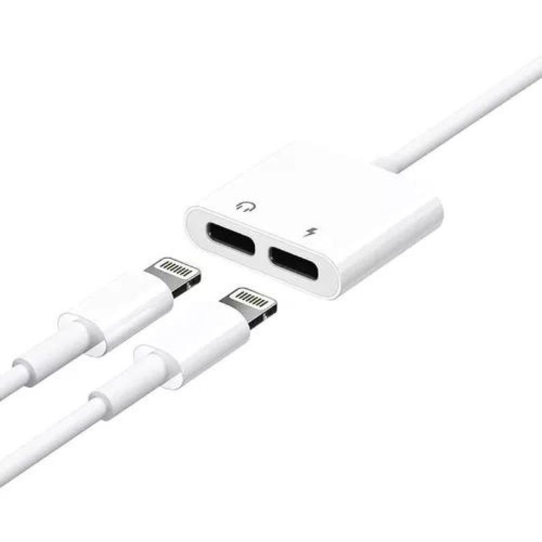 Adaptador iPhone Audífonos Y Cargador 1x2 Para Carga Y Audio-1