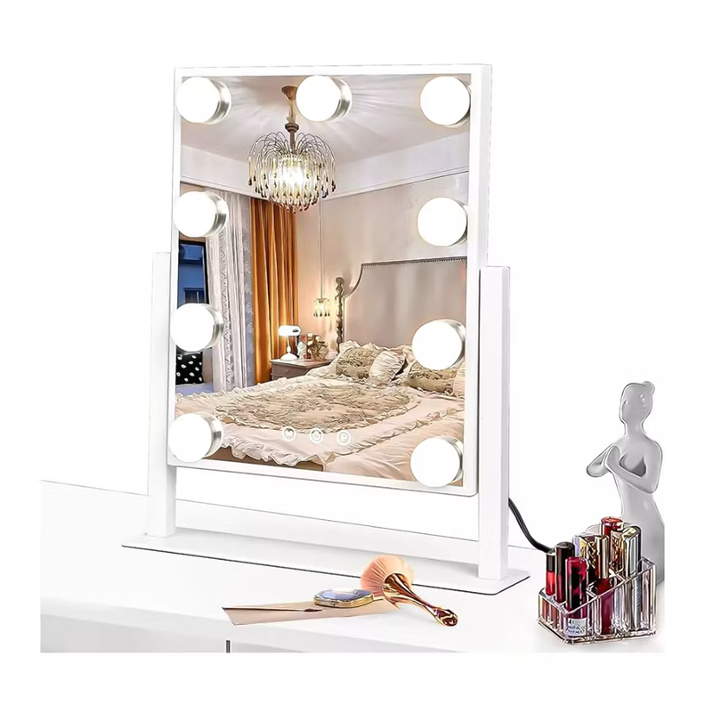 Espejo Tocador Maquillaje Hollywood Mirror 9 Led Usb 3 Modos Blanco-1