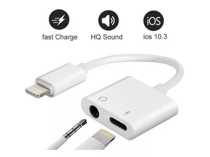 Adaptador Lightning A Aux Y Lightning Compatible Con iPhone-1