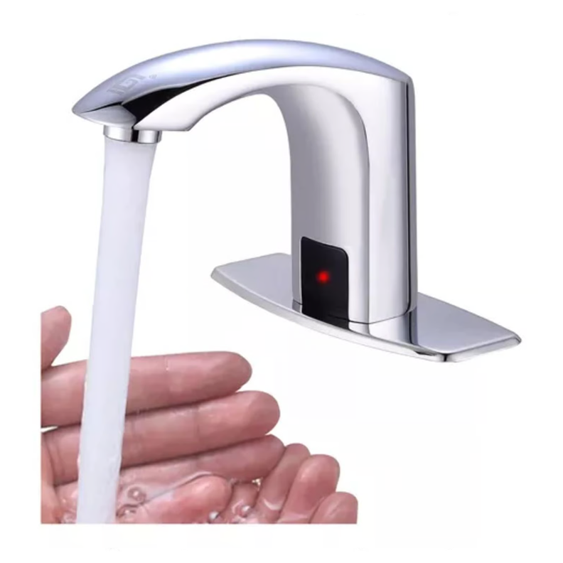 Llave Griferia Lavamanos Acero Sensor Apertura Automatico Cromo-0