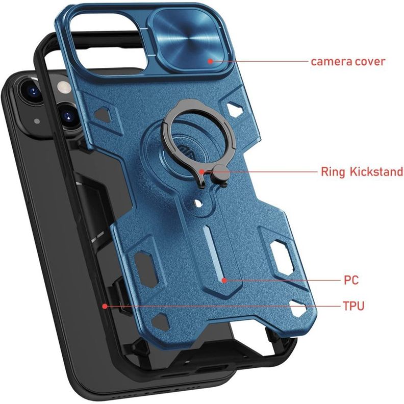 Carcasa Antishock Armor Azul + Lámina Compatible iPhone 13-2
