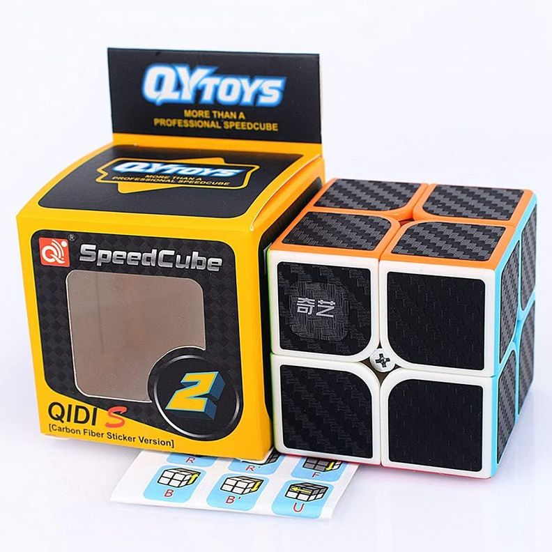 Cubo Rubik Qiyi 2x2 Fibra de Carbono Speedcube-5