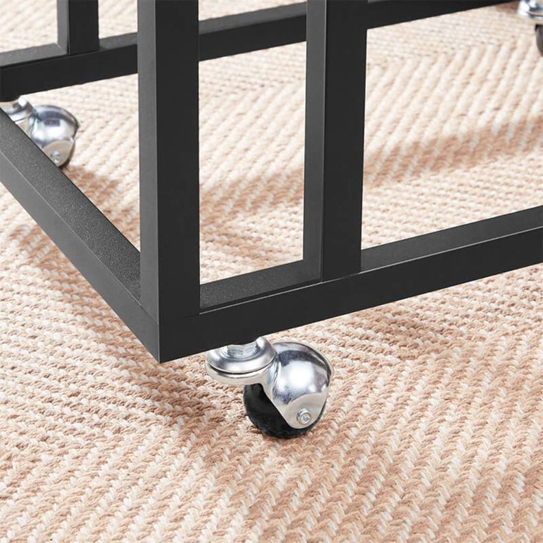 Mesa Auxiliar Lateral Vendel con ruedas Estilo Industrial-3