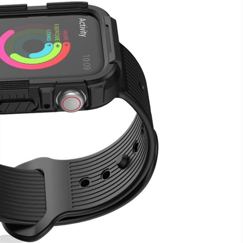 Correa + Carcasa Compatible con Apple Watch Negro 42/44mm-1