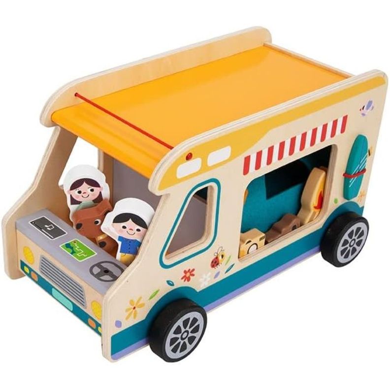 Juego Caravana de Camping Juguete de Madera 13 piezas-3