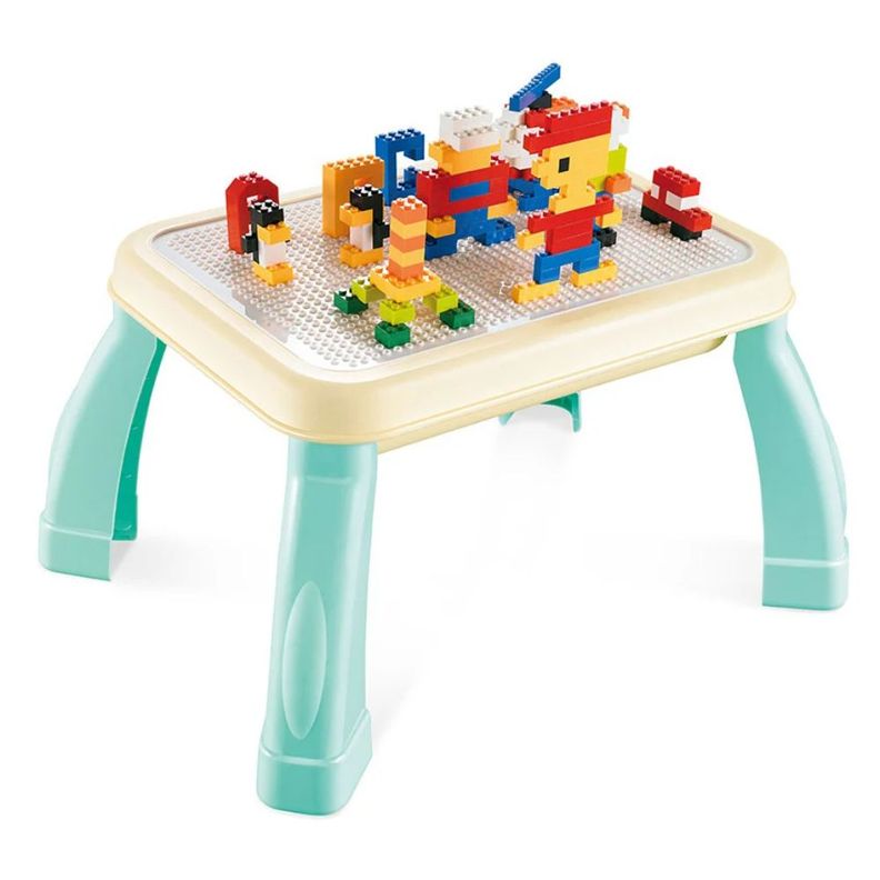 Mesa de Juegos Didáctica Construcción 600 Bloques Azul-0