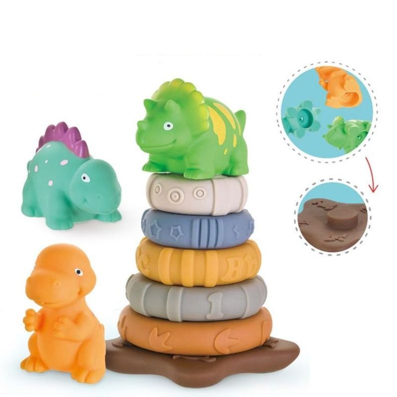 Torre Dinosaurio Juguete Didáctico Apilable 7pcs-1