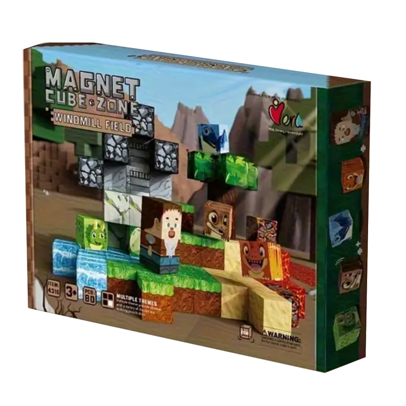 Set Bloques Magnéticos Cubos Pixel Tipo Minecraft 80 piezas Spacezat ...