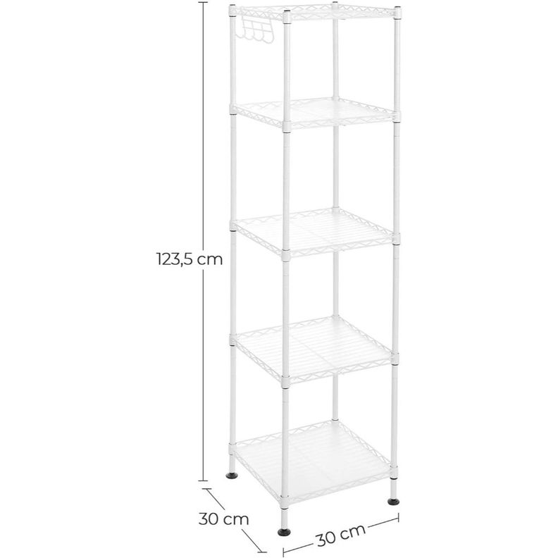 Estanteria Organizador Blanco Ajustable 5 Niveles Dunker-2