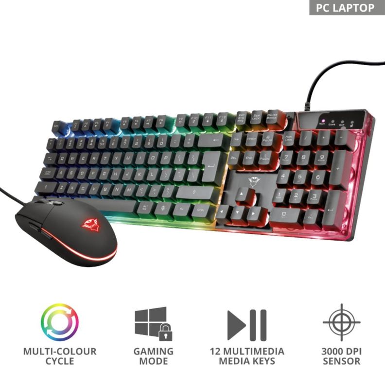 Combo Gamer Mouse y Keyboard Azor Trust GXT 838-7
