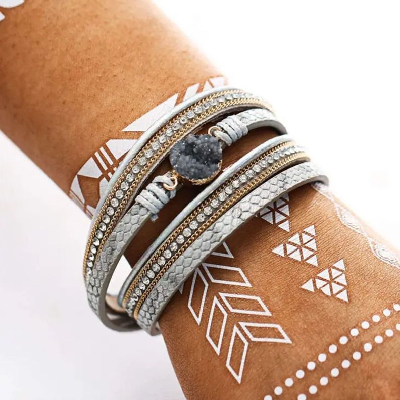 Pulsera Brazalete Eco Cuero Wrap Boho Marti-3