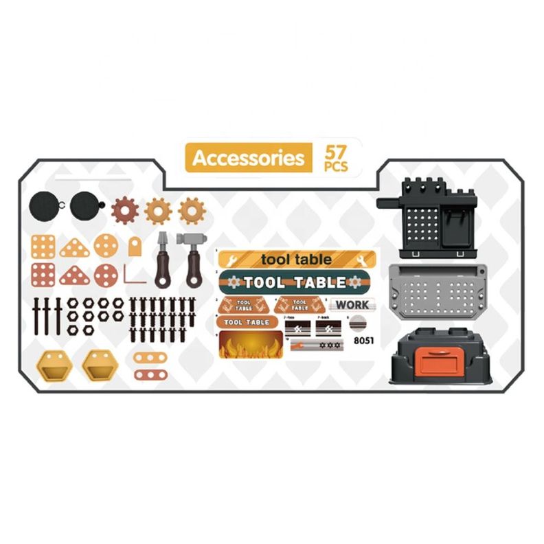 Mini Mesa de herramientas de Juguete con 57 Accesorios-4