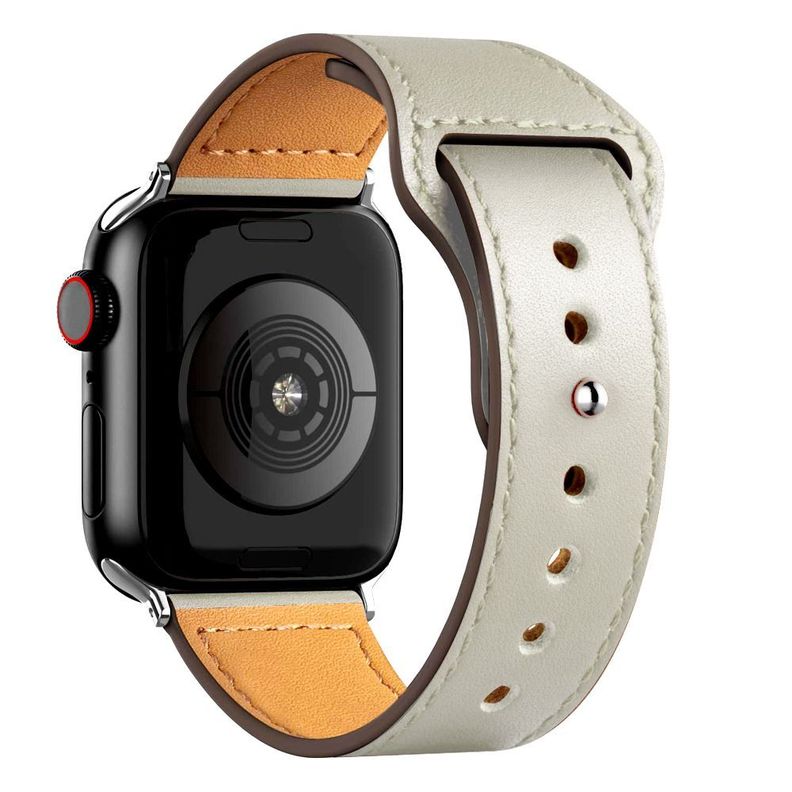 Correa Compatible c/ Apple Watch Cuero 42/44mm Gris-1