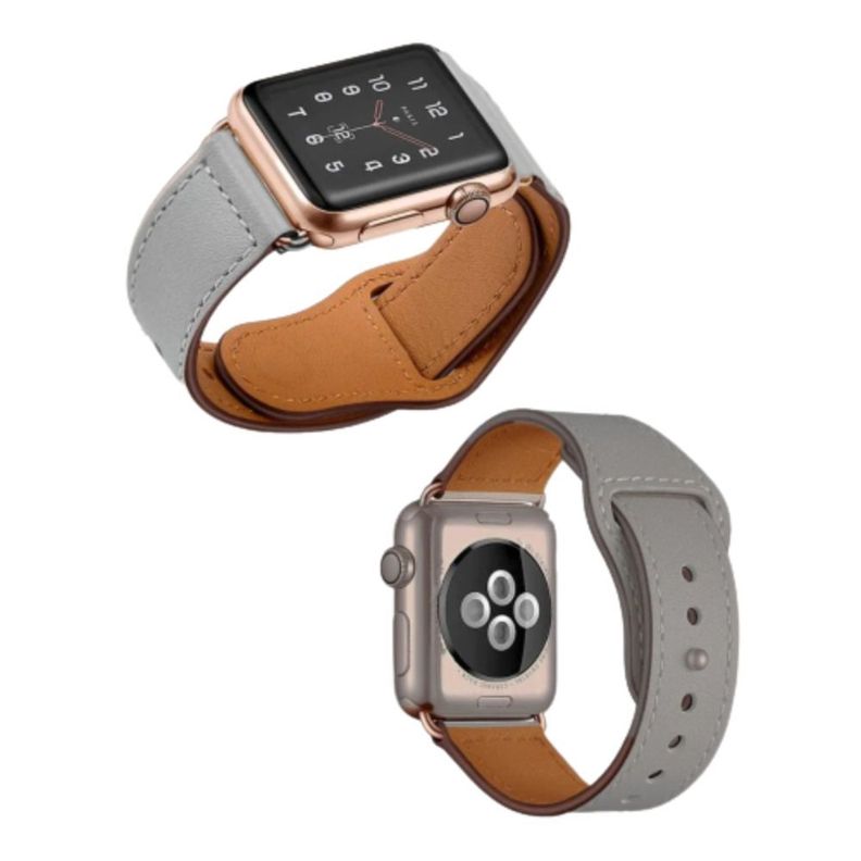 Correa Compatible c/ Apple Watch Cuero 42/44mm Gris-2