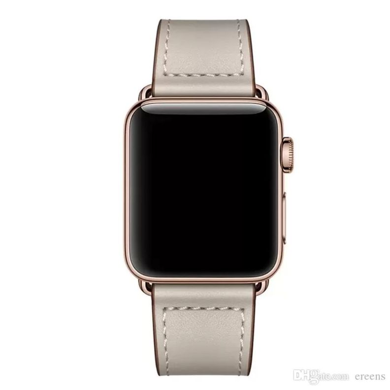 Correa Compatible c/ Apple Watch Cuero 42/44mm Gris-3