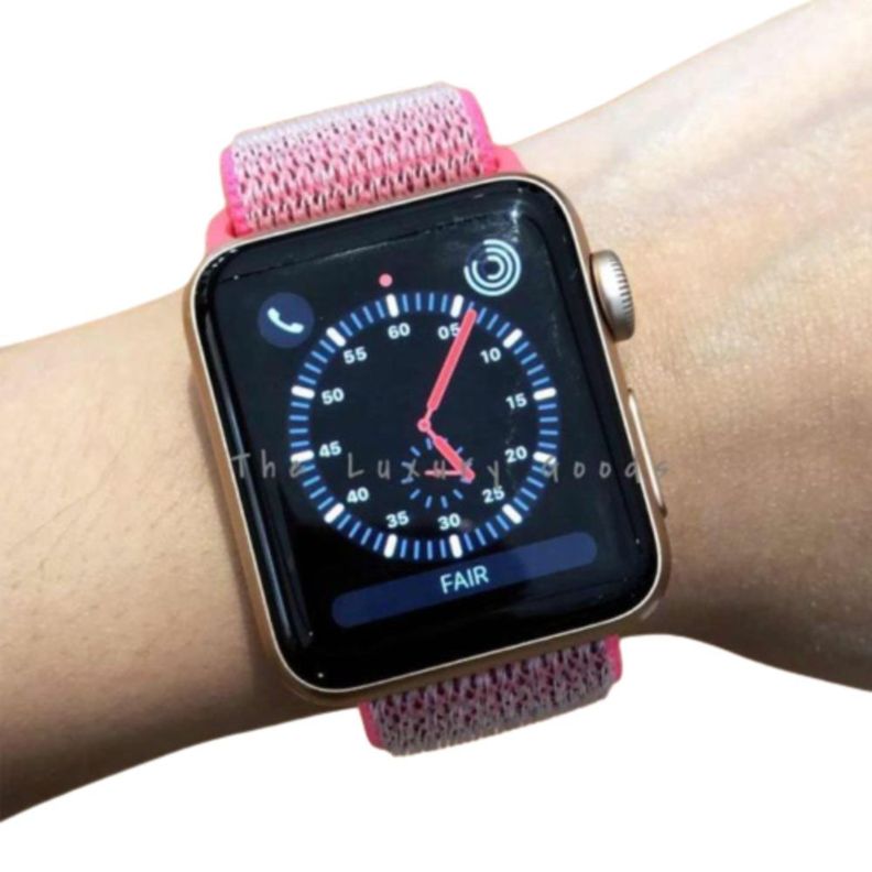 Correa Compatible c/ Apple Watch Nylon Velcro 38/40mm Rosa-4