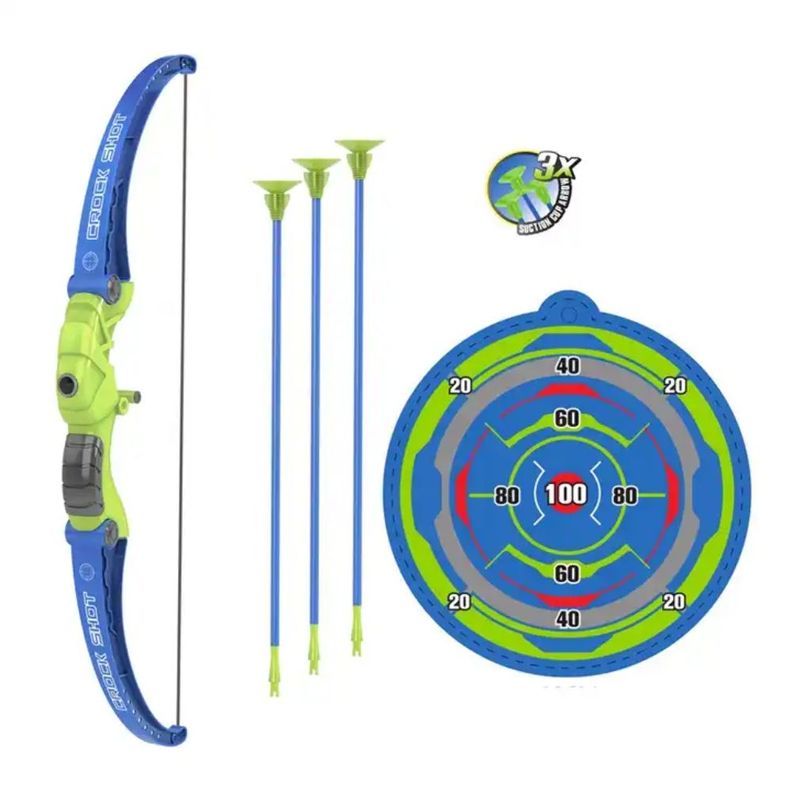 Tiro al Arco de Juguete Incluye Arco y Flechas Azul y Verde-0