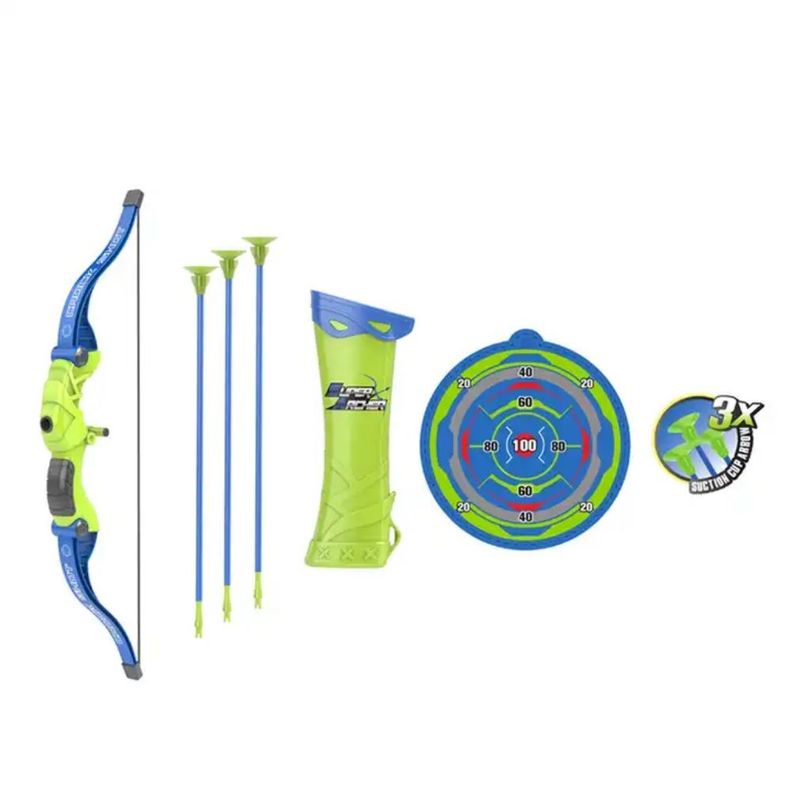 Tiro al Arco de Juguete Incluye Arco y Flechas Azul y Verde-1