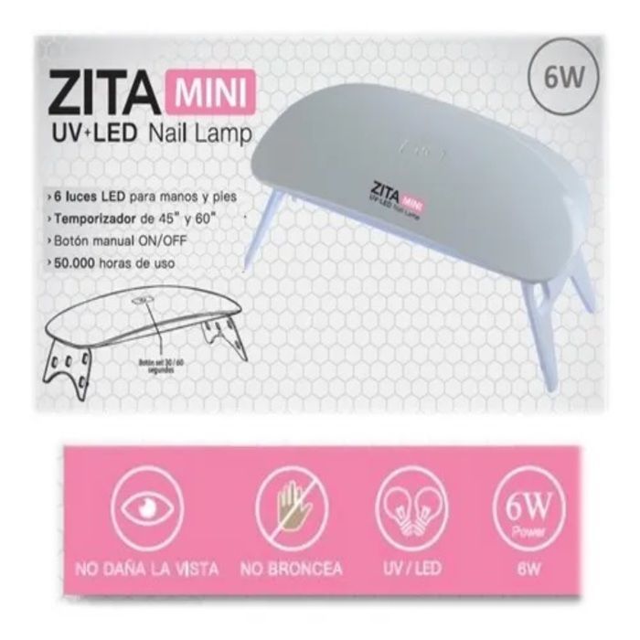Lámpara para Manicure Uñas Mini UV/Led Zita-1