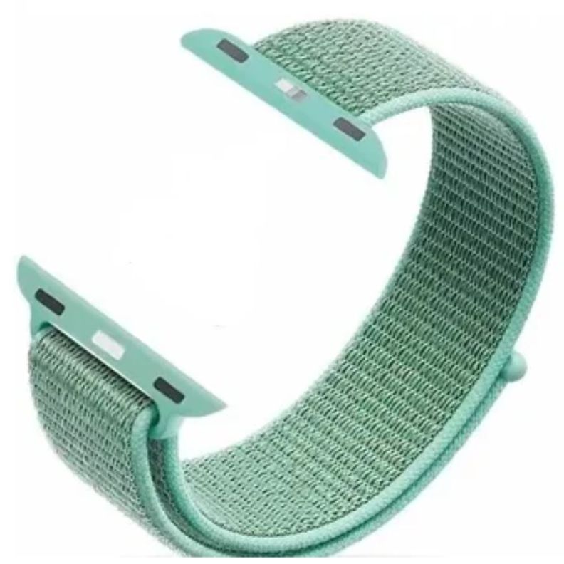 Correa Compatible c/ Apple Watch Nylon Velcro 38/40mm Menta-0