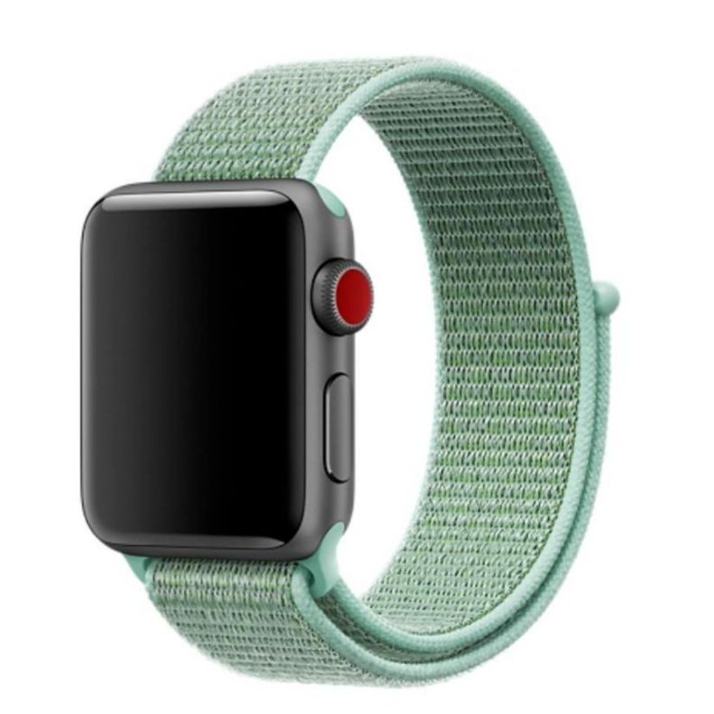 Correa Compatible c/ Apple Watch Nylon Velcro 38/40mm Menta-1