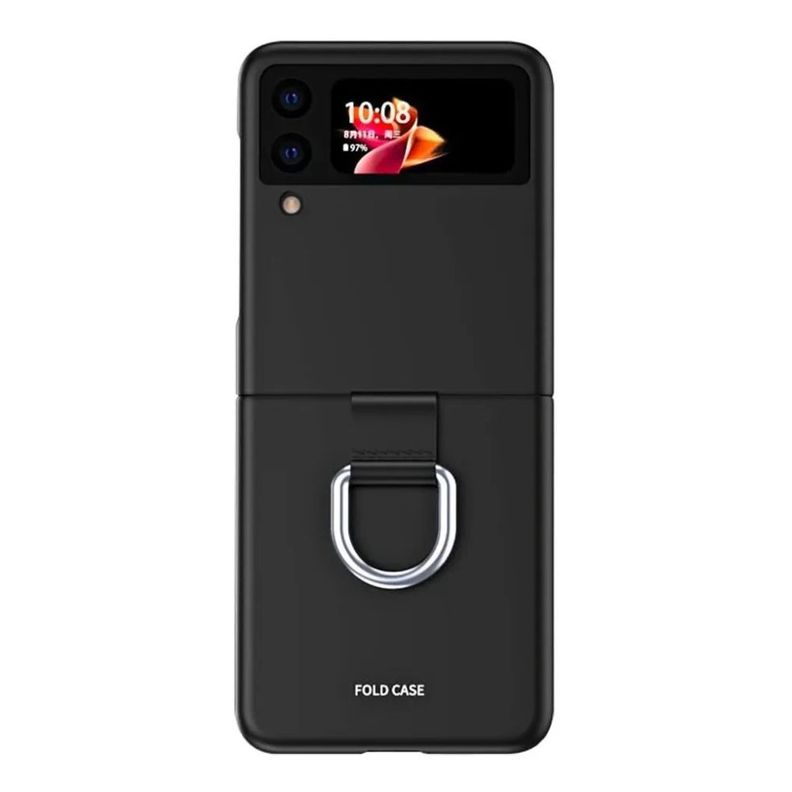 Carcasa c/ Anillo Negro Compatible Samsung Z Flip 3 + Lámina-1