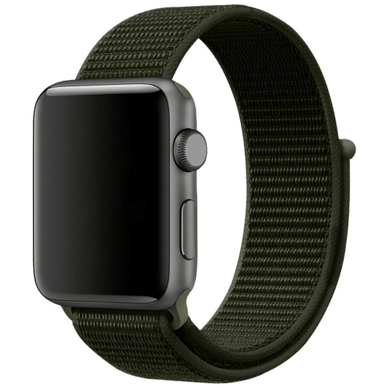 Correa Compatible c/ Apple Watch Nylon Velcro 38/40mm Verde-4