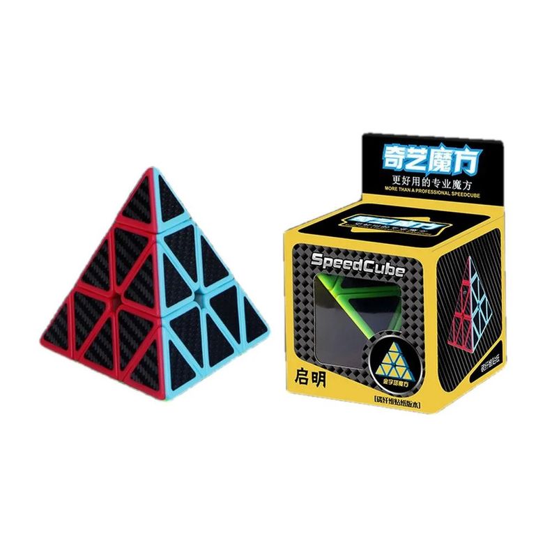 Cubo Rubik Pirámide Qiyi Fibra de Carbono Speedcube-0
