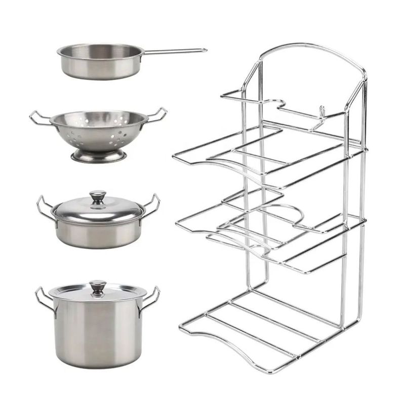 Set Ollas y Utensilios Cocina Infantil Acero Inox-1